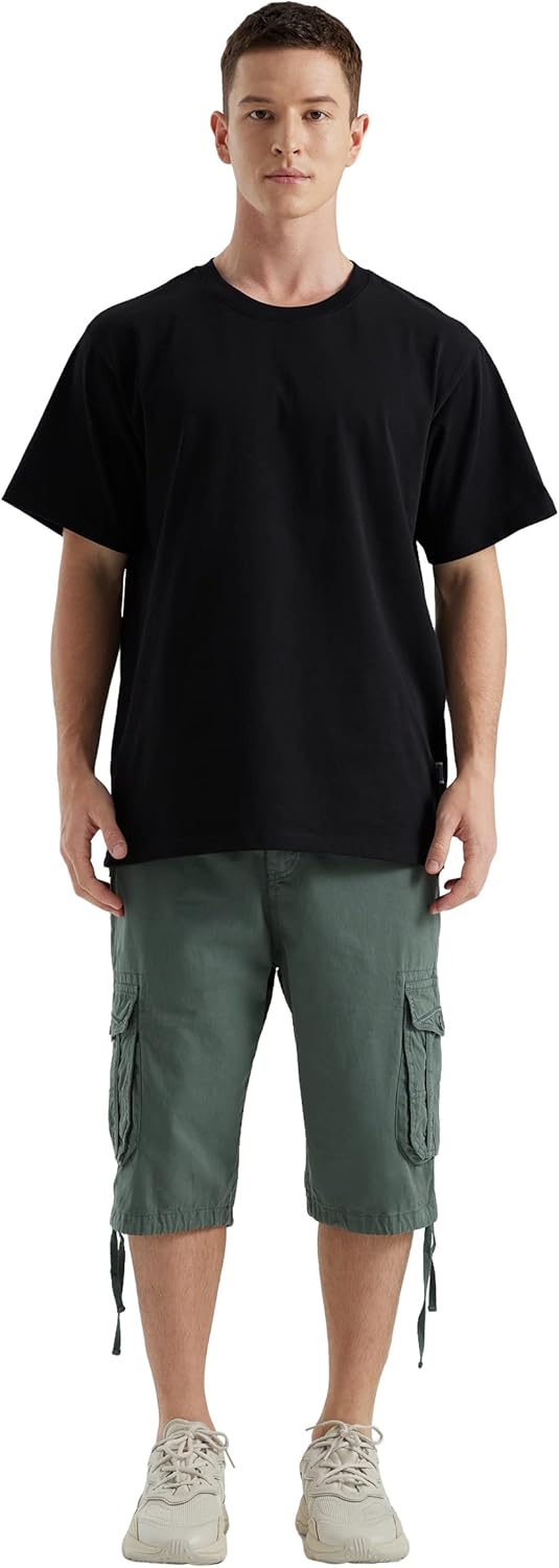 Men's Long Cargo Shorts Casual Below Knee Capri Shorts Relaxed Fit with Pockets - Picture 147 of 150