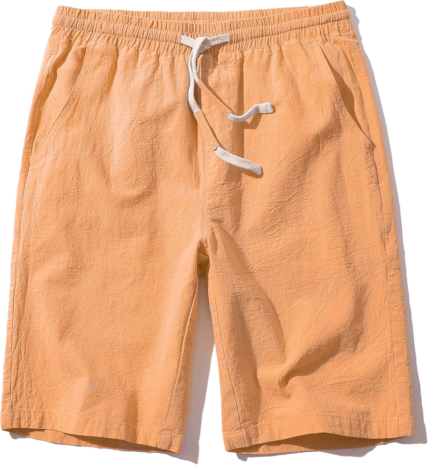 Men's Linen Casual Classic Fit Inseam Elastic Waist Shorts with Drawstring - Picture 25 of 68
