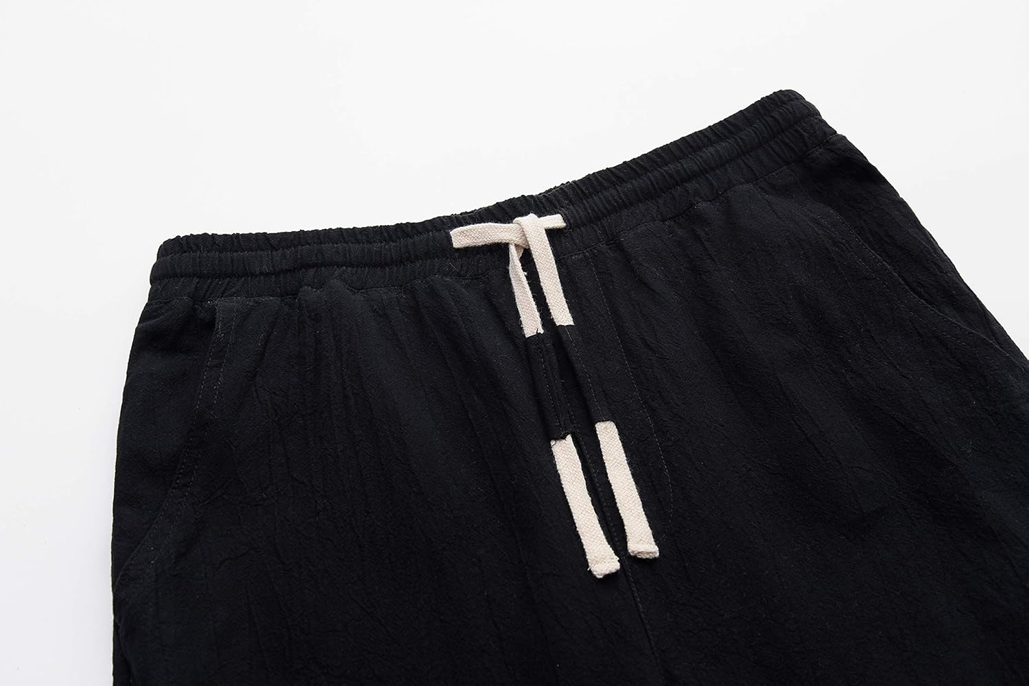 Men's Linen Casual Classic Fit Inseam Elastic Waist Shorts with Drawstring - Picture 47 of 68