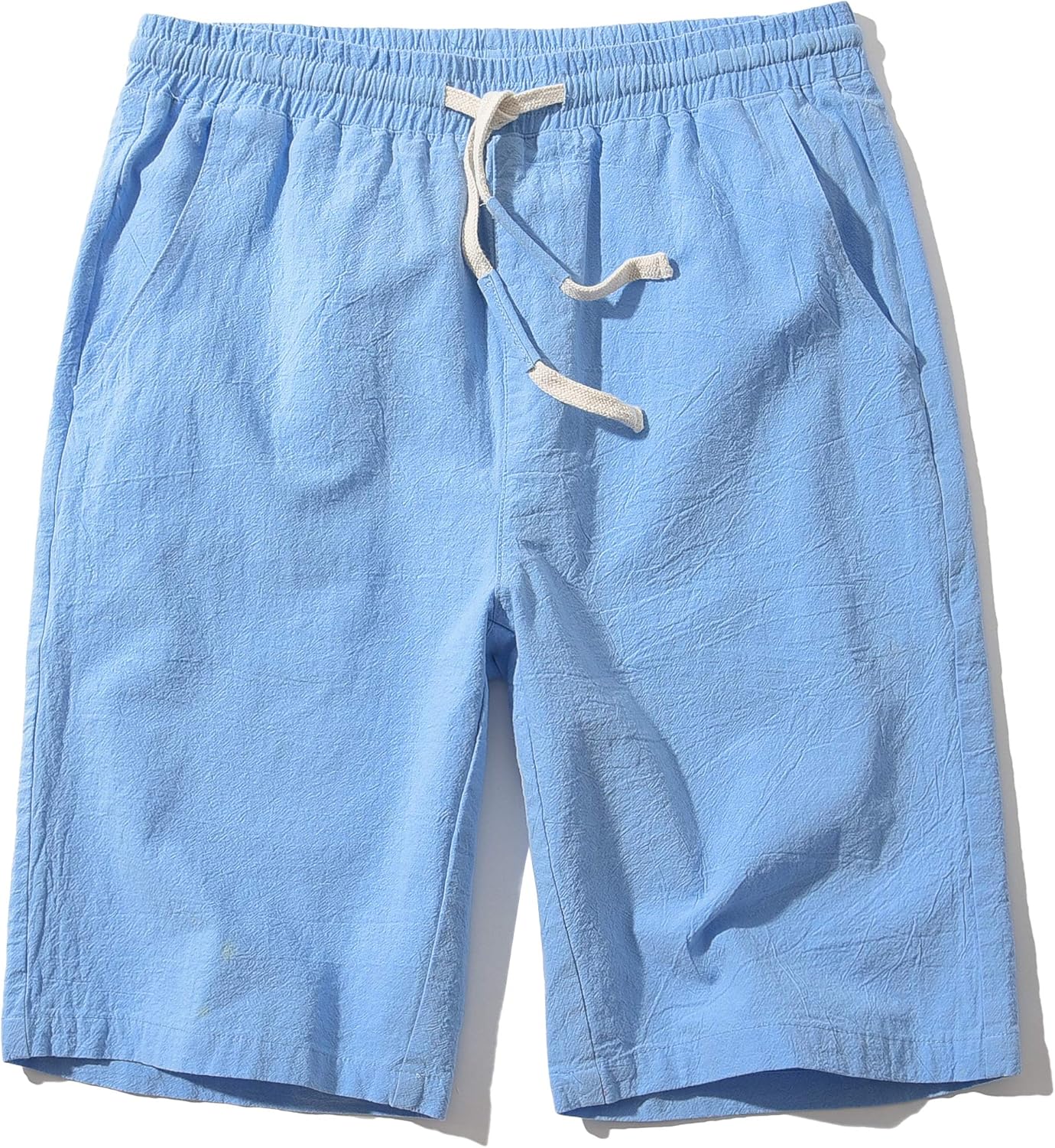 Men's Linen Casual Classic Fit Inseam Elastic Waist Shorts with Drawstring - Picture 27 of 68