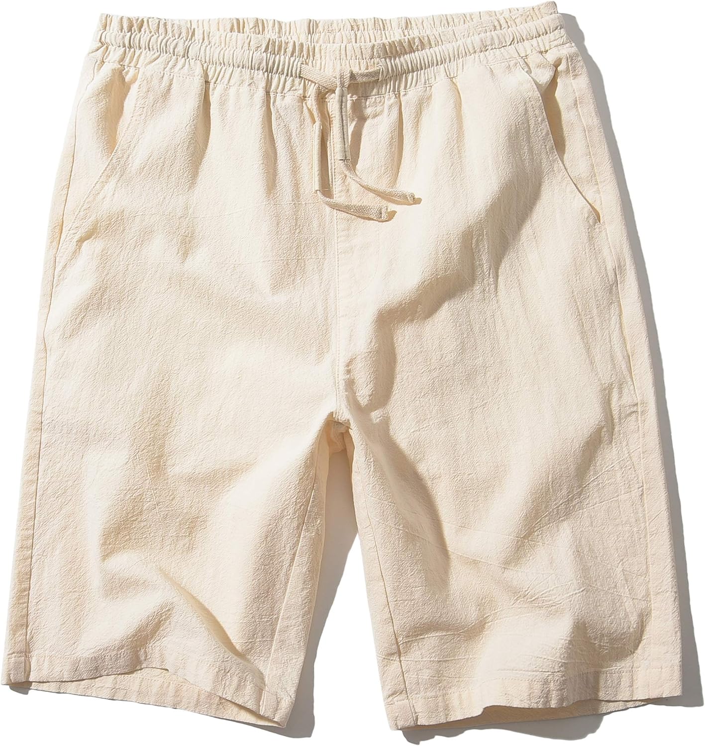 Men's Linen Casual Classic Fit Inseam Elastic Waist Shorts with Drawstring - Picture 31 of 68
