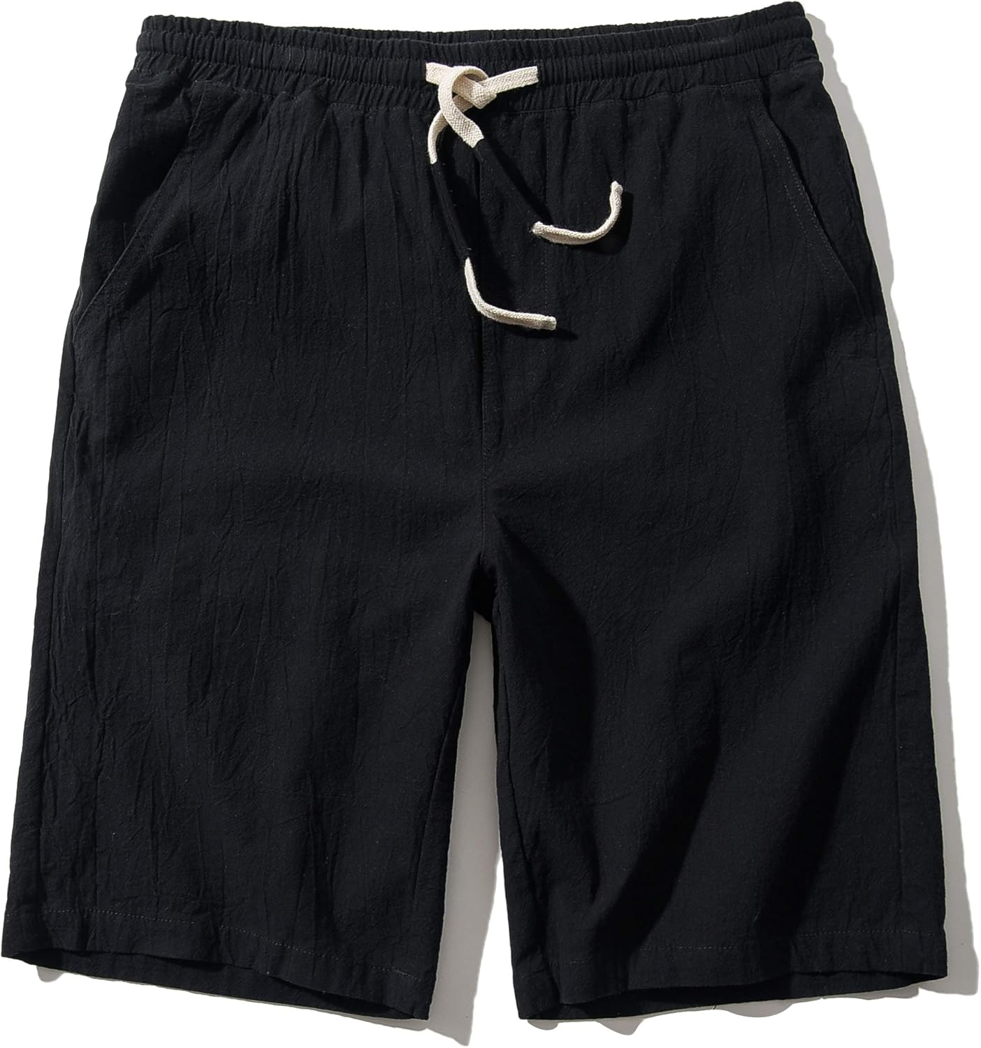 Men's Linen Casual Classic Fit Inseam Elastic Waist Shorts with Drawstring - Picture 45 of 68