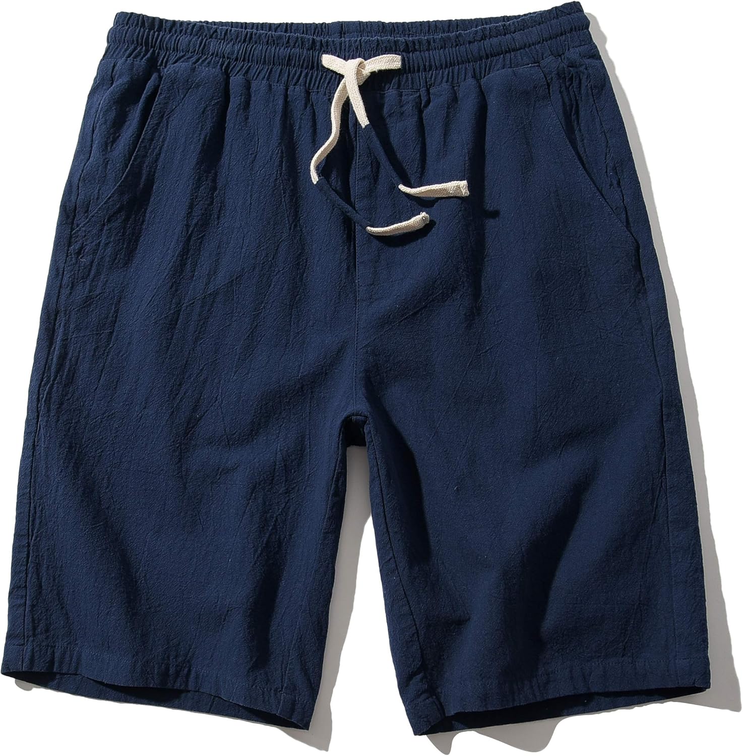 Men's Linen Casual Classic Fit Inseam Elastic Waist Shorts with Drawstring - Picture 53 of 68