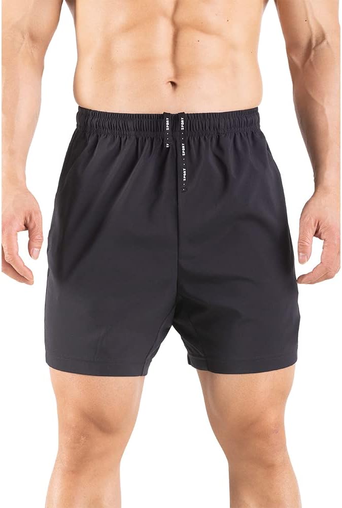Men's 5" Running Shorts 2 Pack Quick Dry Athletic Workout Gym Shorts with Zipper - Picture 50 of 57