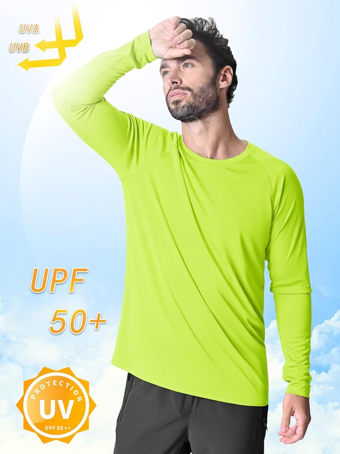Men's UPF 50+ Sun Protection Rash Guard �C Quick Dry Shirt for Fishing Hiking - Picture 48 of 230