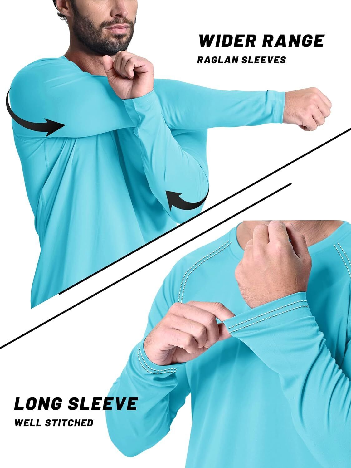 Men's UPF 50+ Sun Protection Rash Guard �C Quick Dry Shirt for Fishing Hiking - Picture 72 of 230