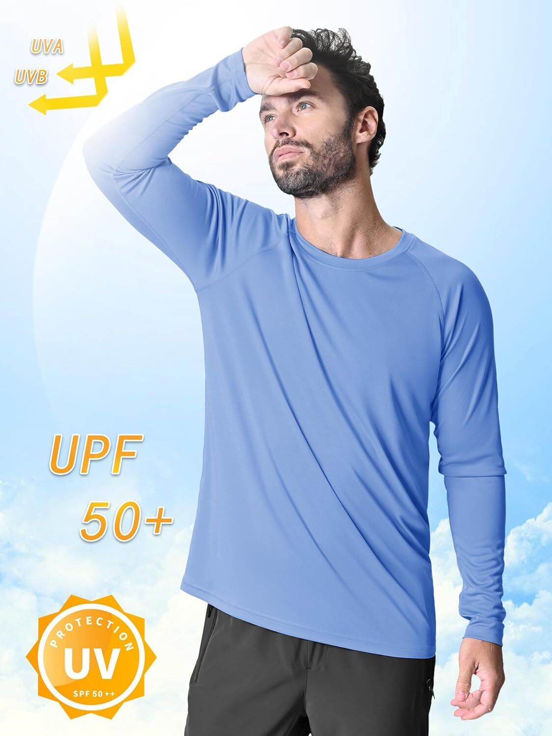 Men's UPF 50+ Sun Protection Rash Guard �C Quick Dry Shirt for Fishing Hiking - Picture 87 of 230