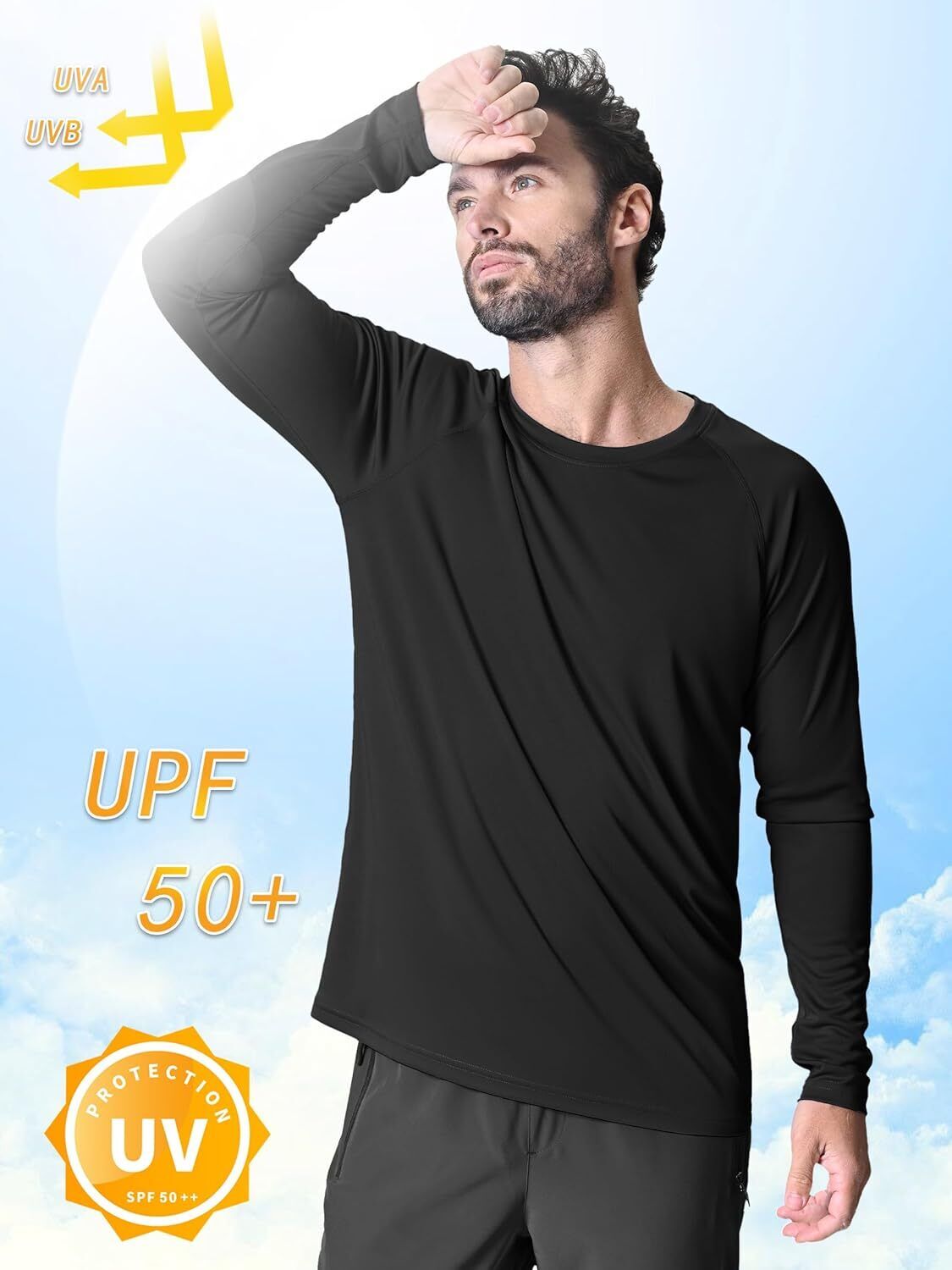 Men's UPF 50+ Sun Protection Rash Guard �C Quick Dry Shirt for Fishing Hiking - Picture 116 of 230