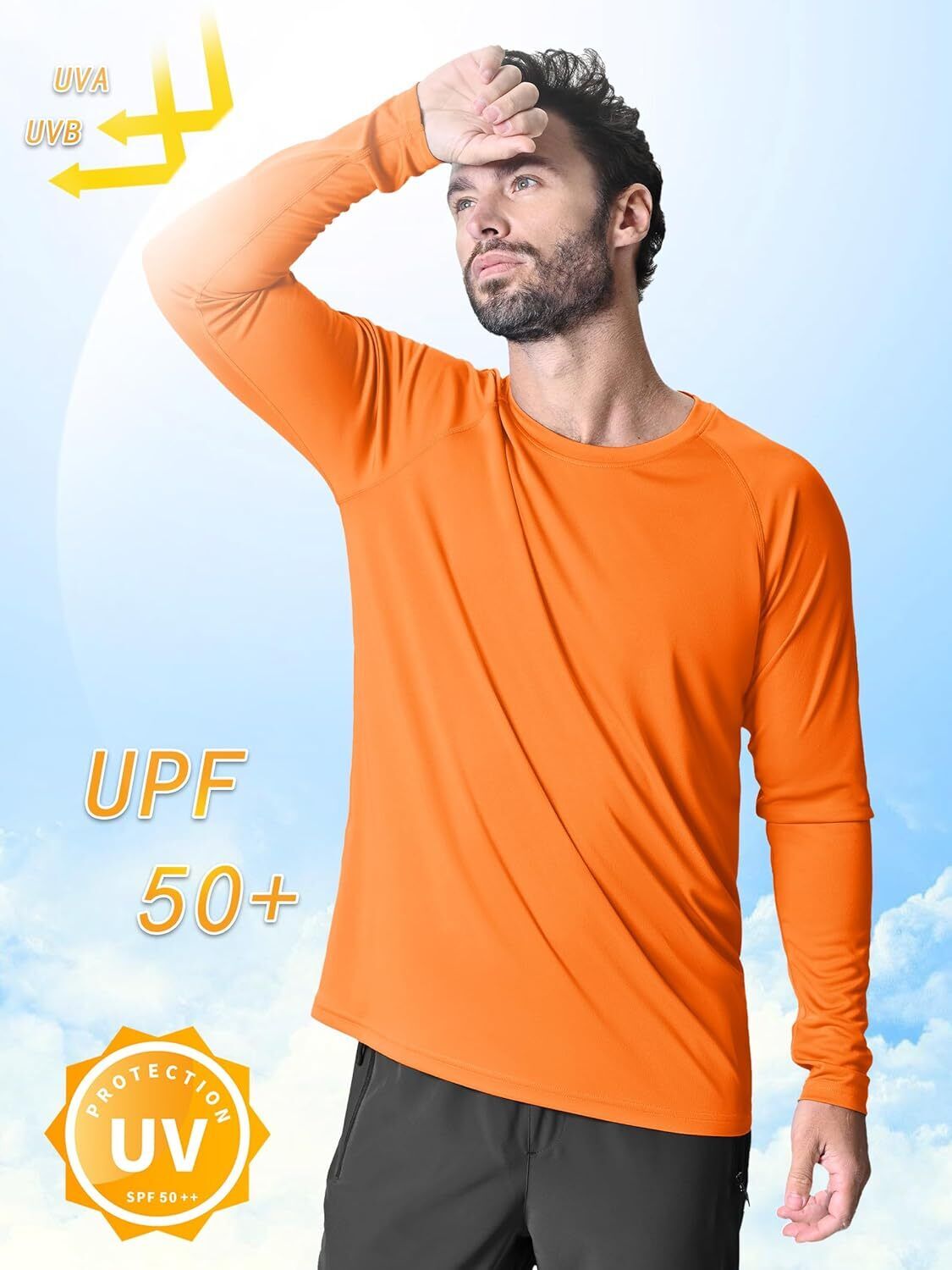 Men's UPF 50+ Sun Protection Rash Guard �C Quick Dry Shirt for Fishing Hiking - Picture 140 of 230