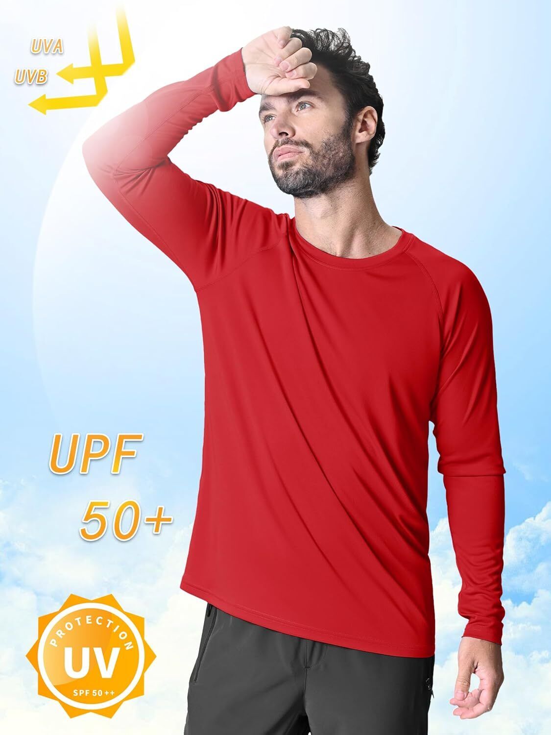 Men's UPF 50+ Sun Protection Rash Guard �C Quick Dry Shirt for Fishing Hiking - Picture 148 of 230
