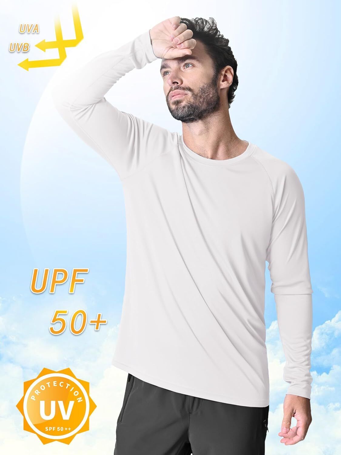 Men's UPF 50+ Sun Protection Rash Guard �C Quick Dry Shirt for Fishing Hiking - Picture 156 of 230