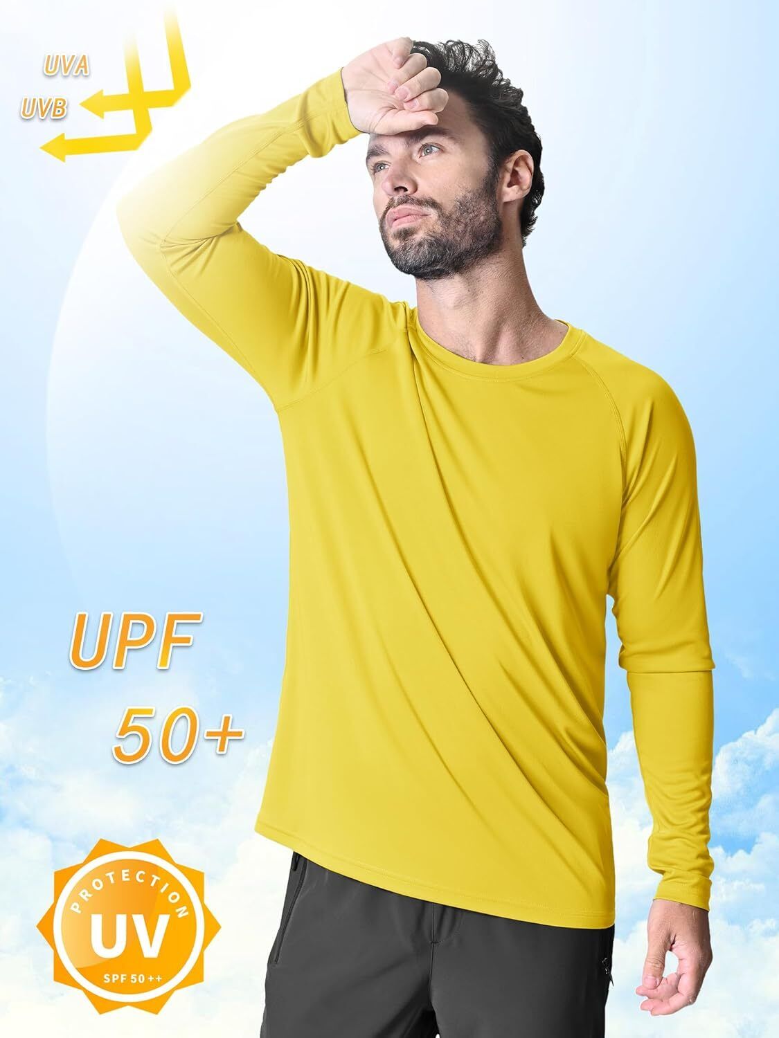 Men's UPF 50+ Sun Protection Rash Guard �C Quick Dry Shirt for Fishing Hiking - Picture 172 of 230