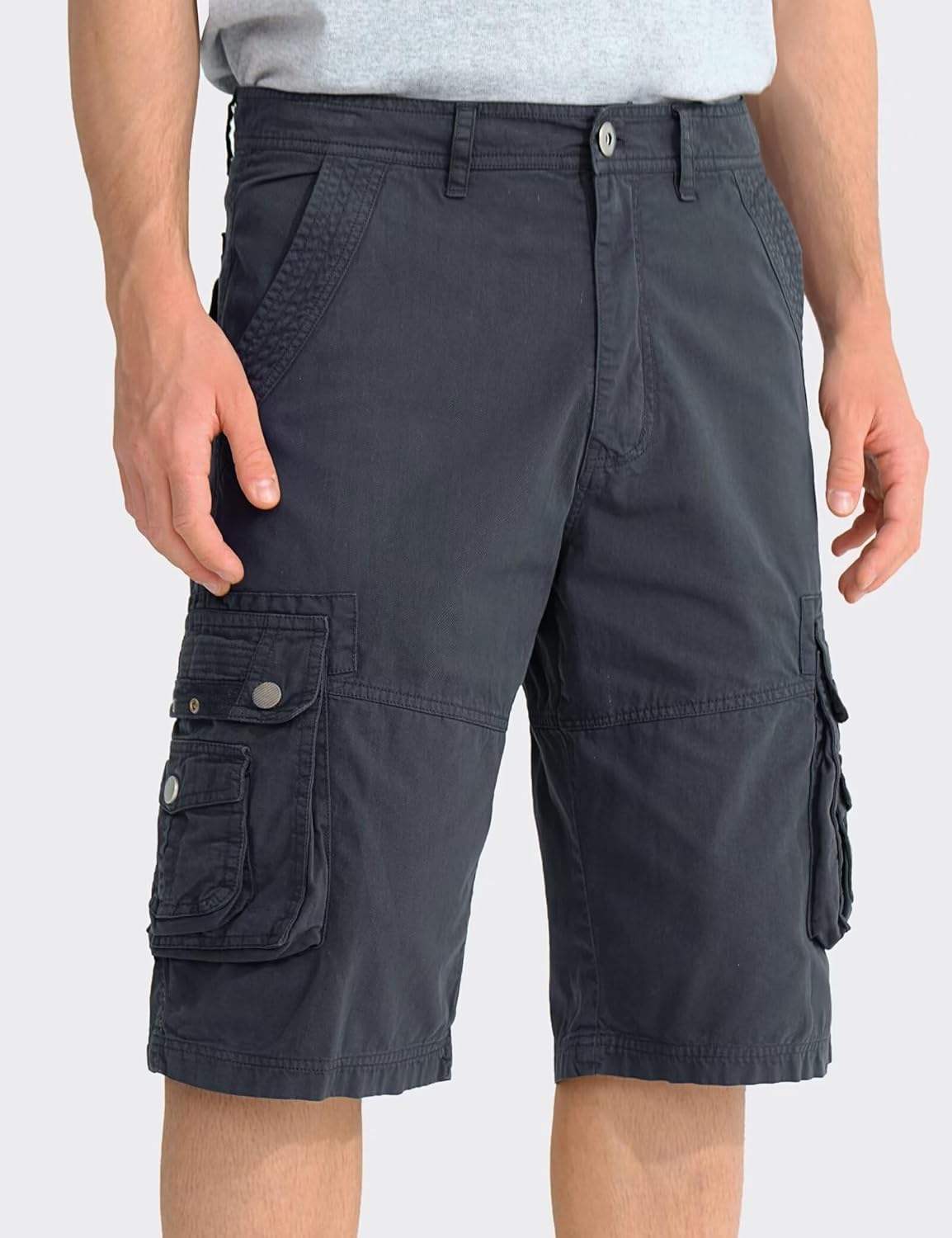 Men's 13-Inch Relaxed Fit Cotton Cargo Shorts with 9 Pockets Below Knee - Picture 54 of 68