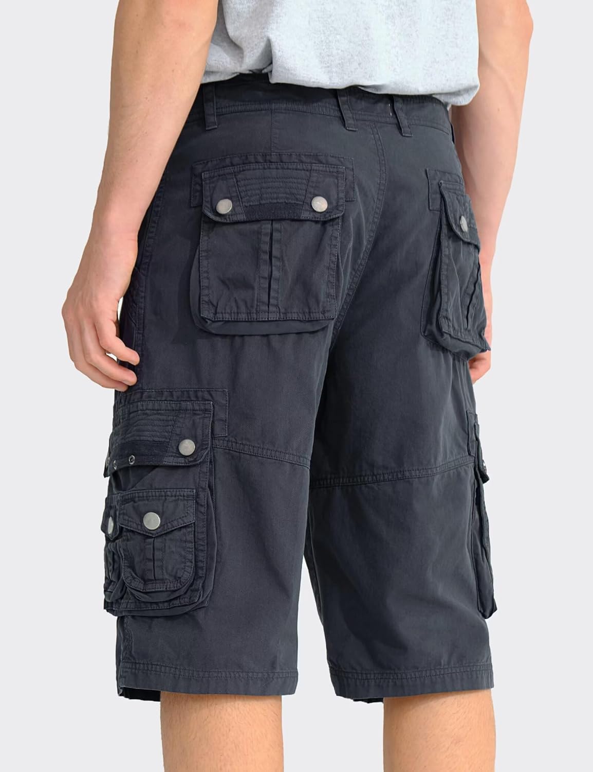 Men's 13-Inch Relaxed Fit Cotton Cargo Shorts with 9 Pockets Below Knee - Picture 56 of 68