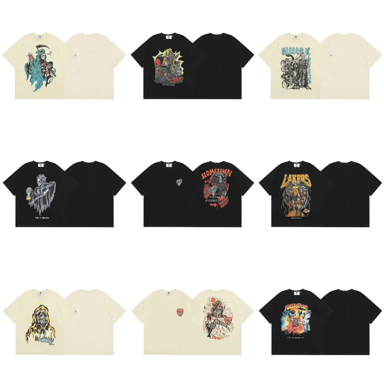 Unisex Loose Casual Hip-Hop Letter Printed Round Neck Short Sleeve T-Shirt