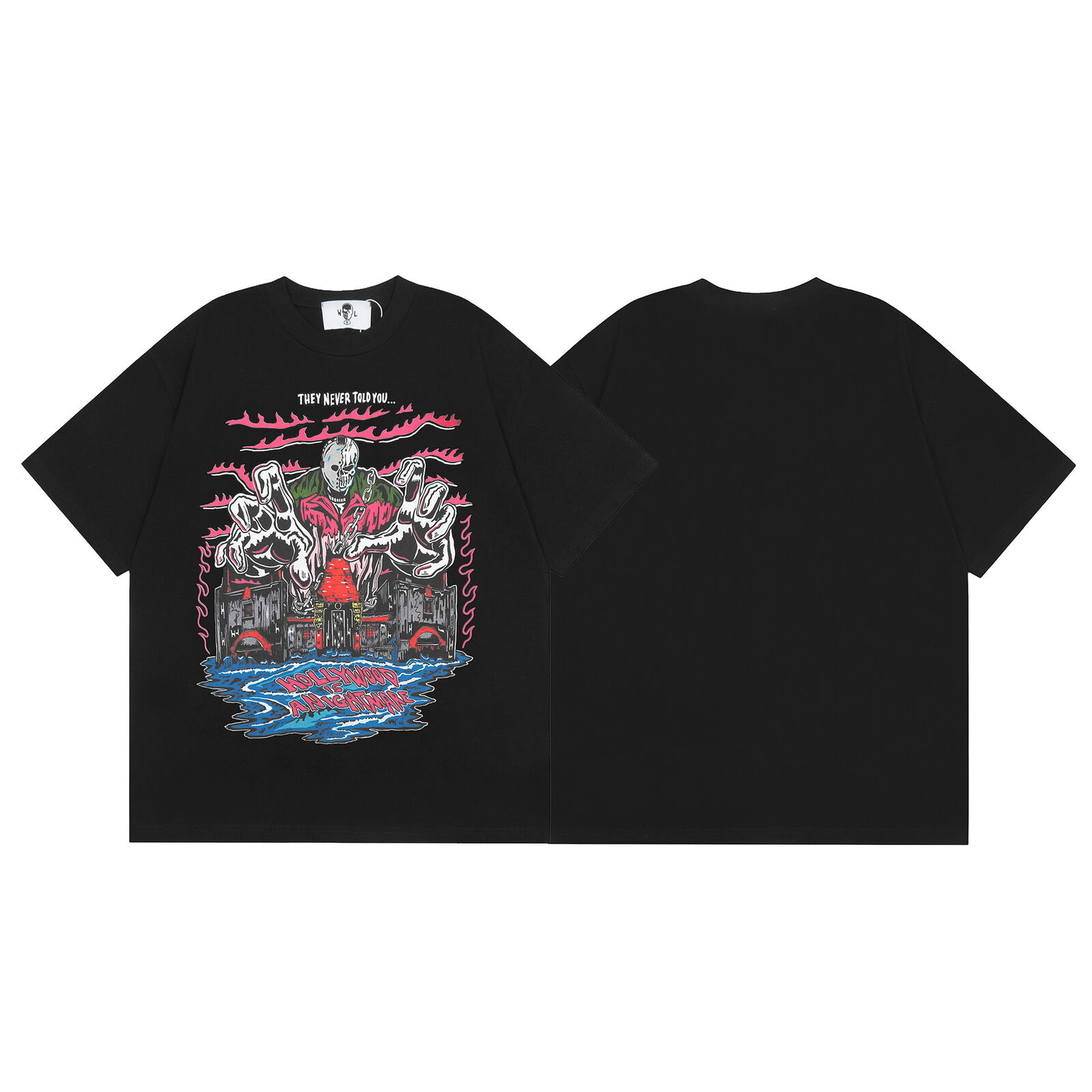 Unisex lockeres lässiges Hip-Hop Buchstaben bedruckt Rundhals Kurzarm T-Shirt - Bild 14 von 47