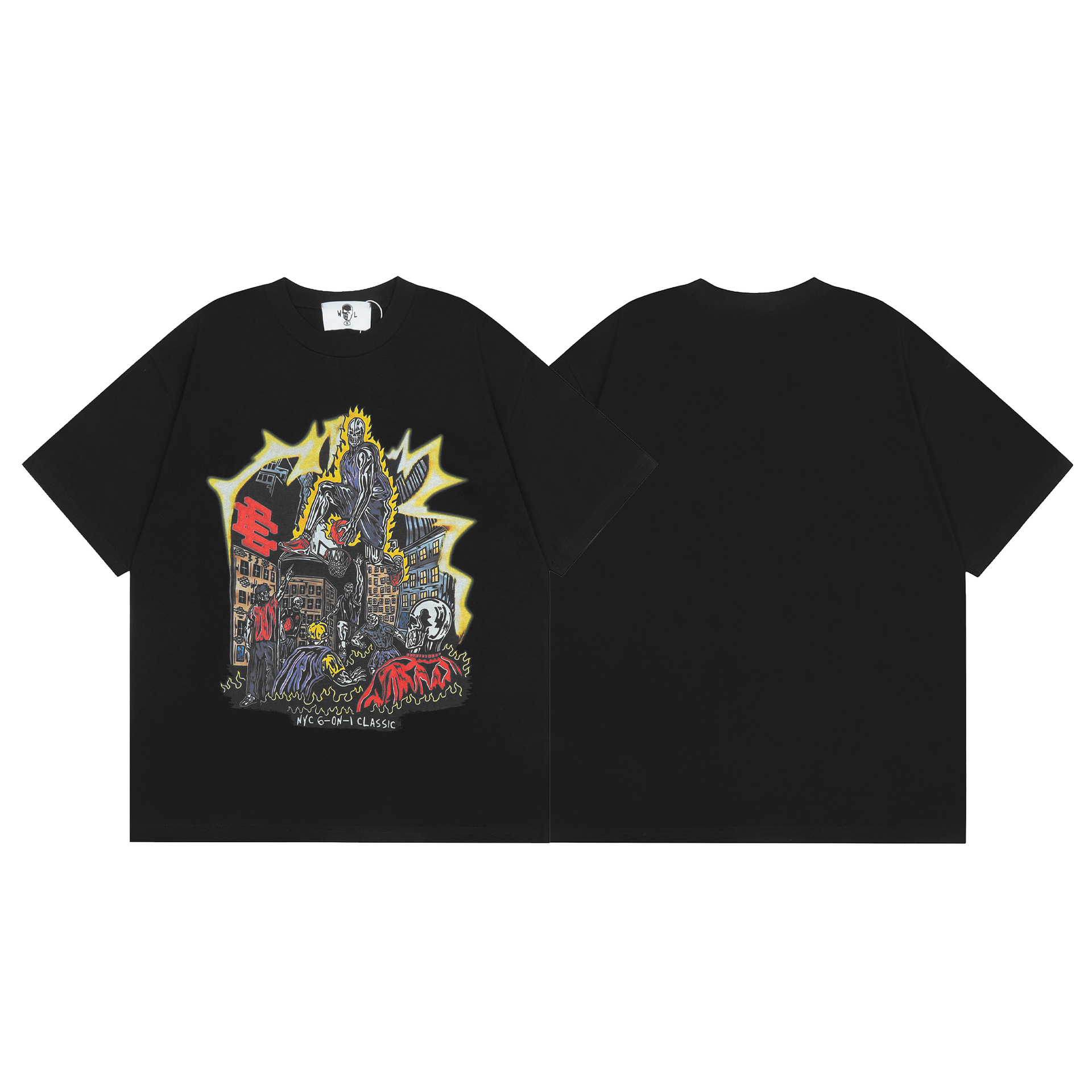 Unisex lockeres lässiges Hip-Hop Buchstaben bedruckt Rundhals Kurzarm T-Shirt - Bild 28 von 47