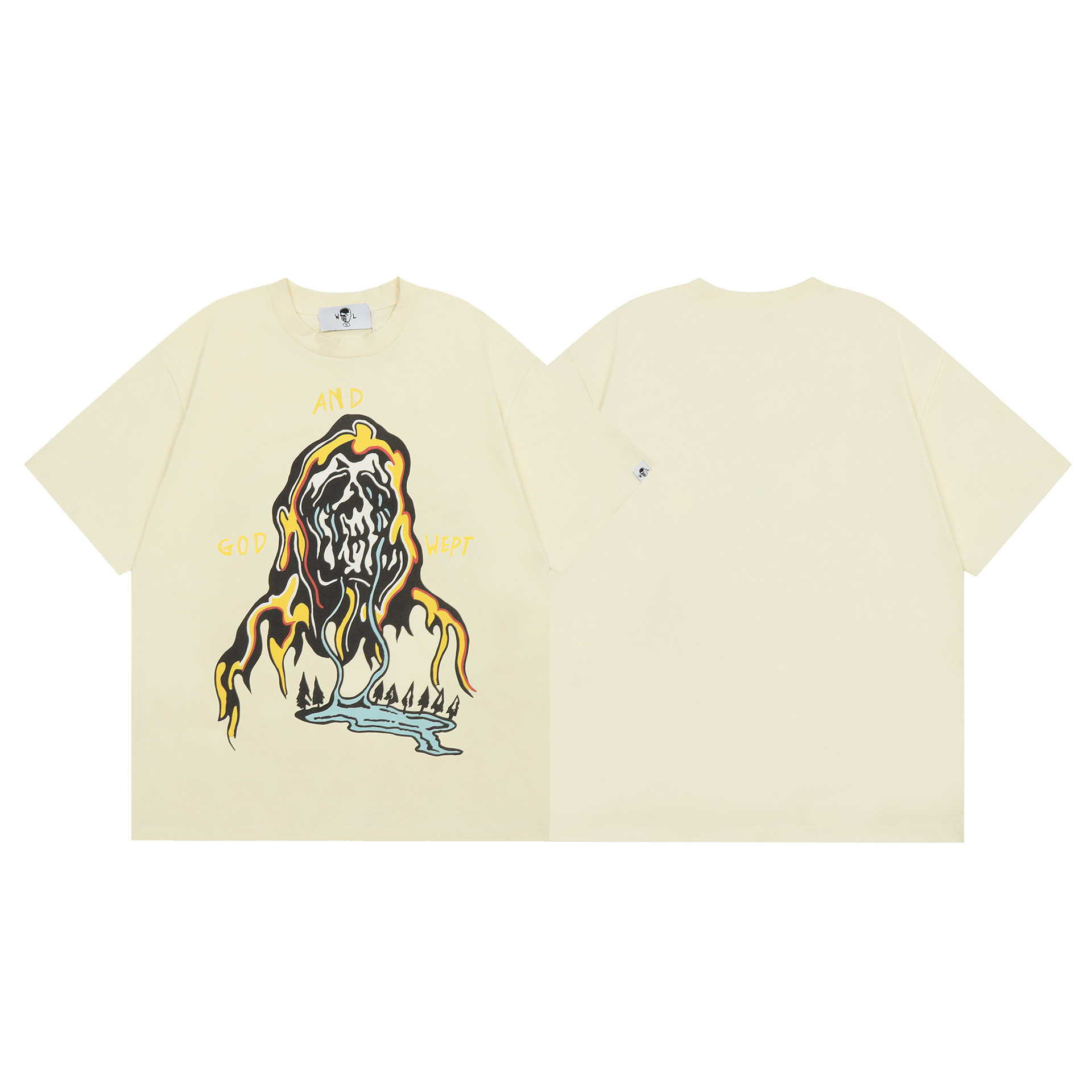 Unisex lockeres lässiges Hip-Hop Buchstaben bedruckt Rundhals Kurzarm T-Shirt - Bild 29 von 47
