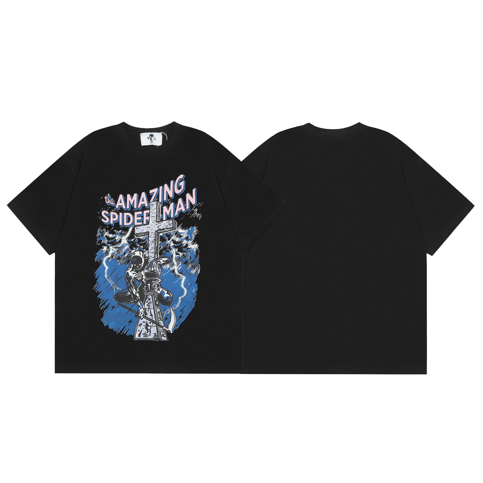 Unisex lockeres lässiges Hip-Hop Buchstaben bedruckt Rundhals Kurzarm T-Shirt - Bild 36 von 47