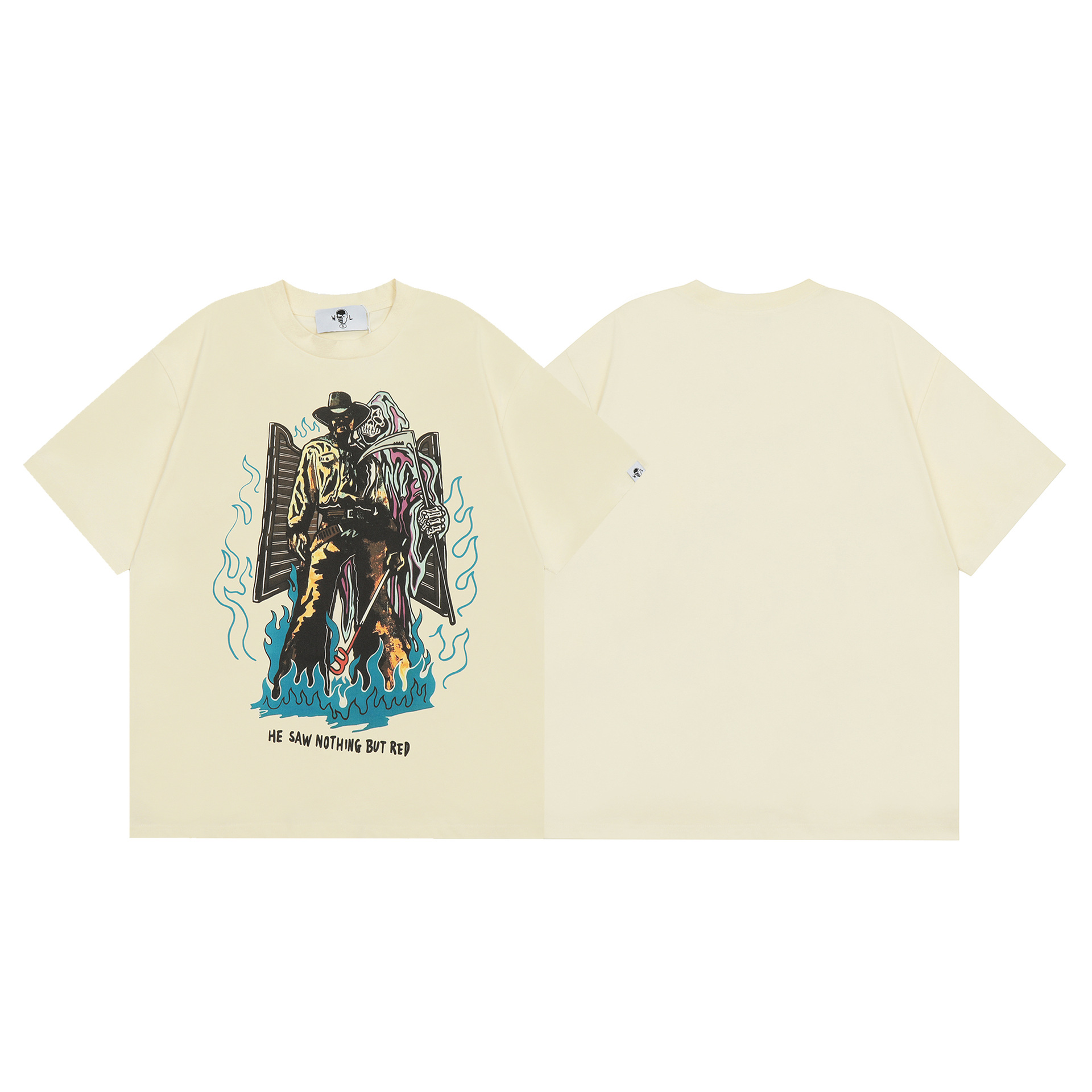 Unisex lockeres lässiges Hip-Hop Buchstaben bedruckt Rundhals Kurzarm T-Shirt - Bild 40 von 47