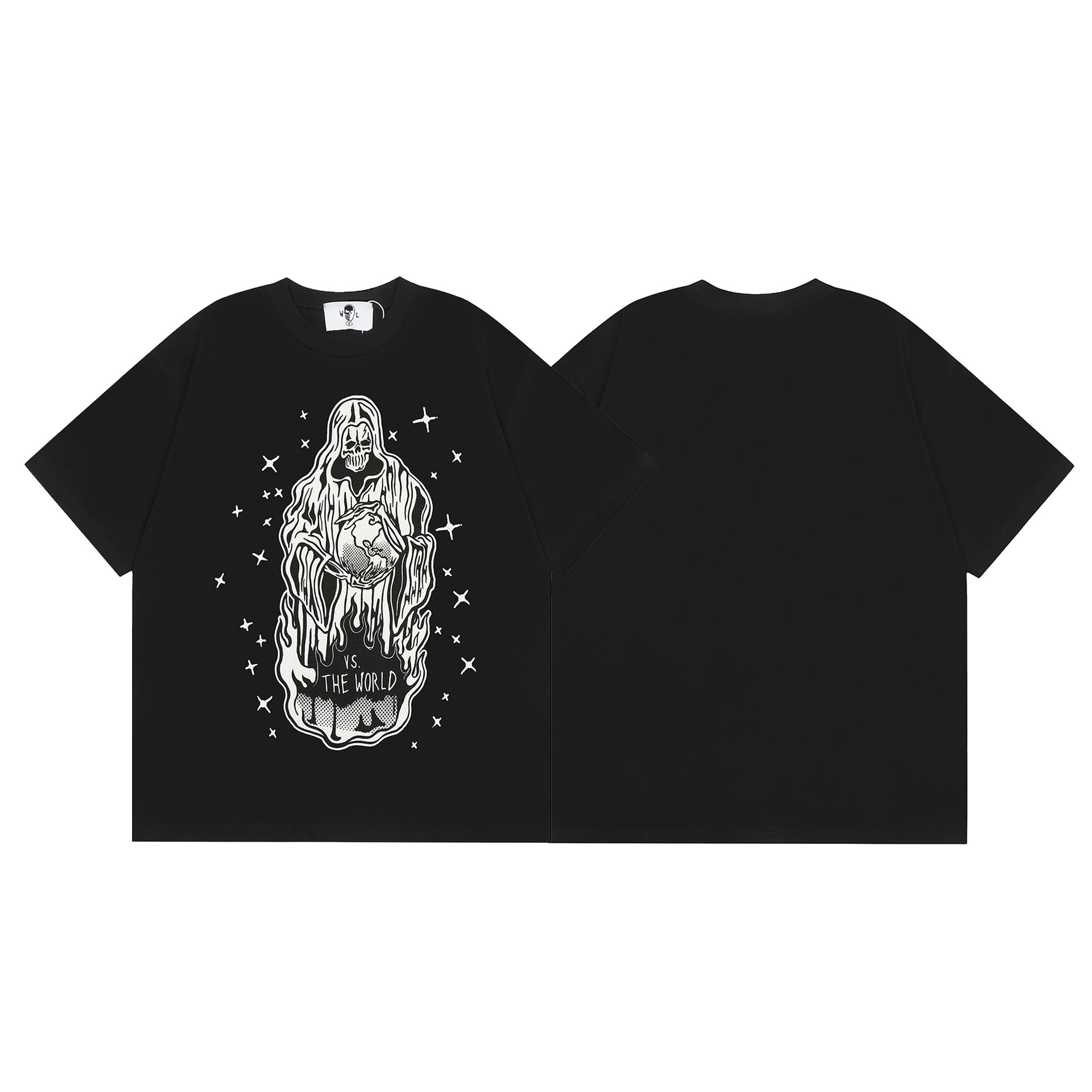 Unisex lockeres lässiges Hip-Hop Buchstaben bedruckt Rundhals Kurzarm T-Shirt - Bild 42 von 47