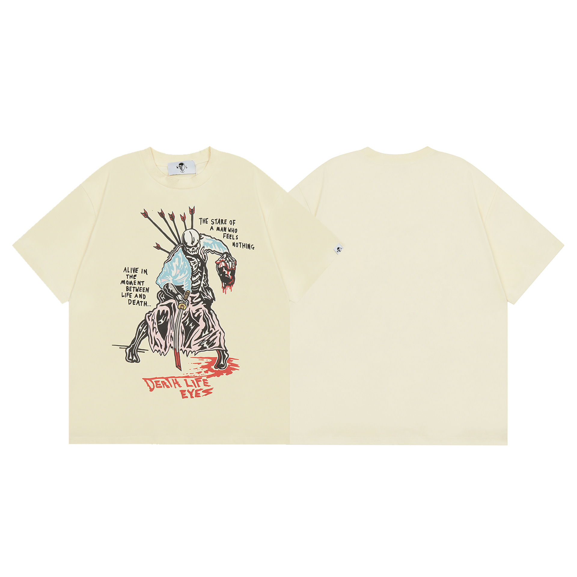 Unisex lockeres lässiges Hip-Hop Buchstaben bedruckt Rundhals Kurzarm T-Shirt - Bild 43 von 47