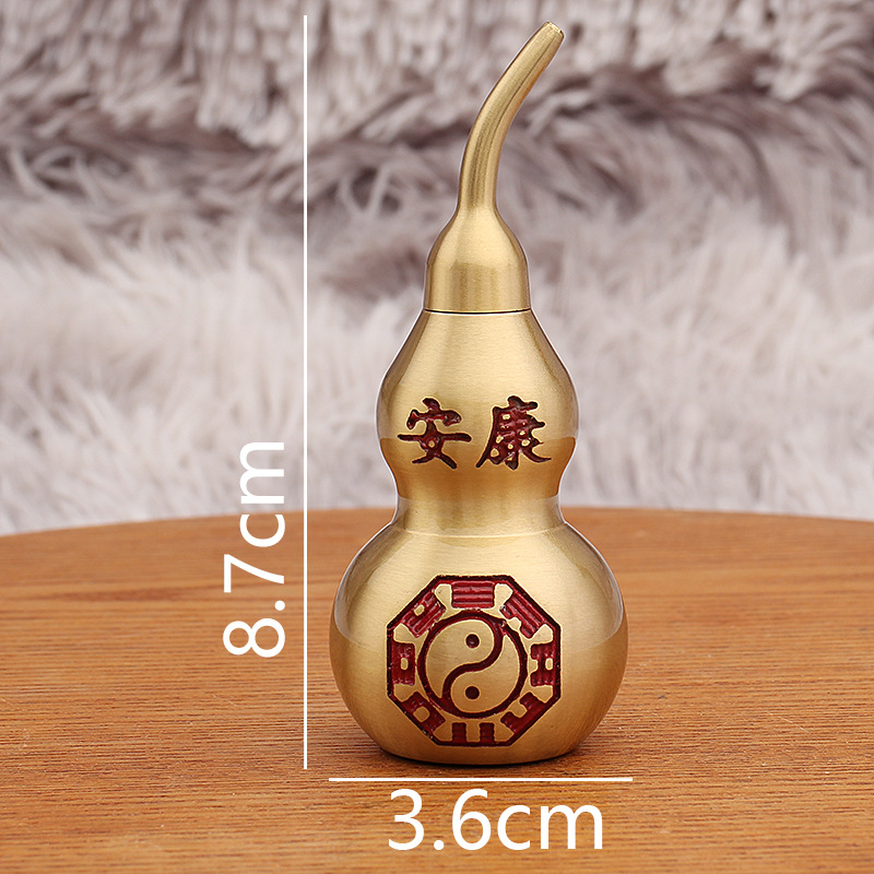 Brass Fulu Ankang Gourd Home Gift Bagua Hollow Copper Gourd - Bild 8 von 9