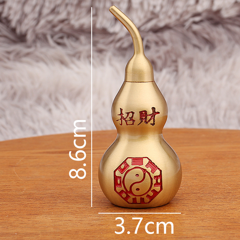 Brass Fulu Ankang Gourd Home Gift Bagua Hollow Copper Gourd - Bild 9 von 9