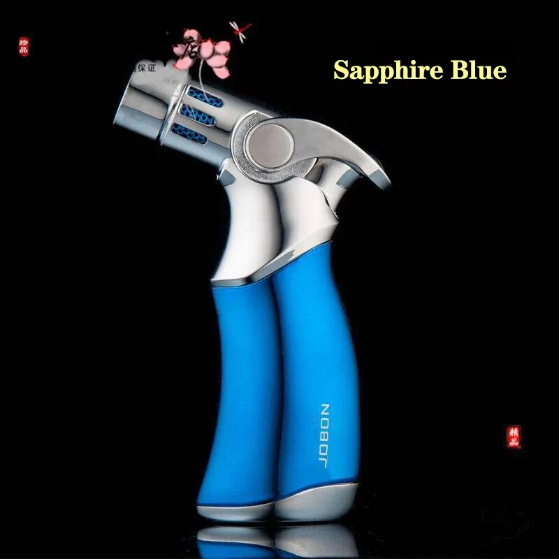 Metal Outdoor Windproof Butane Gas Lighter Blue Flame 4 Torch Jet Turbo Lighter - Picture 12 of 14