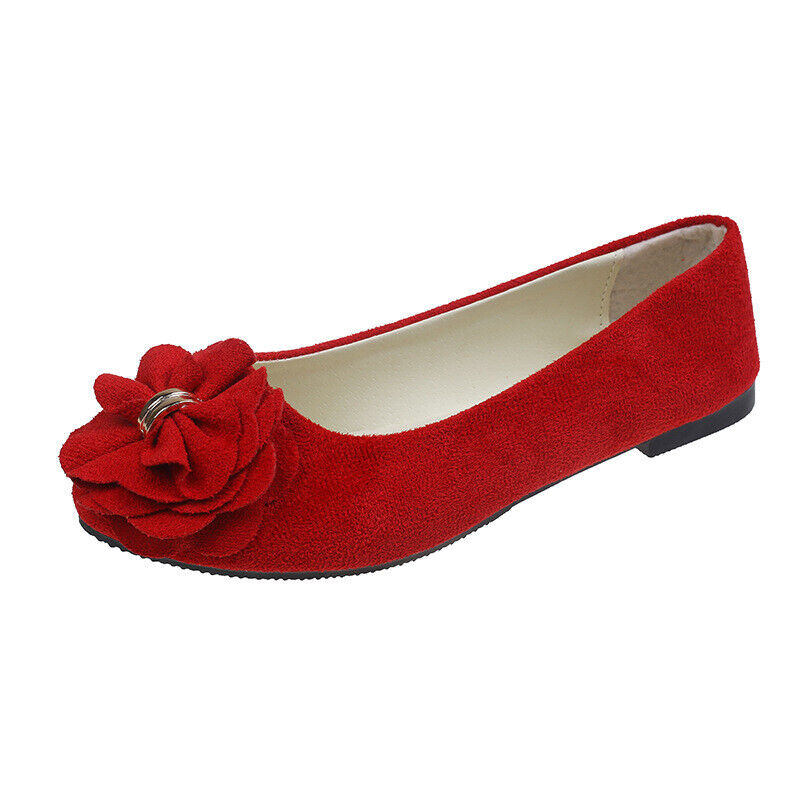 Womens Casual Ballet Flats Boat Shoes Slip Loafers Round Toe Flower Pumps - Picture 26 of 26