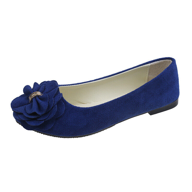 Womens Casual Ballet Flats Boat Shoes Slip Loafers Round Toe Flower Pumps - Picture 24 of 26