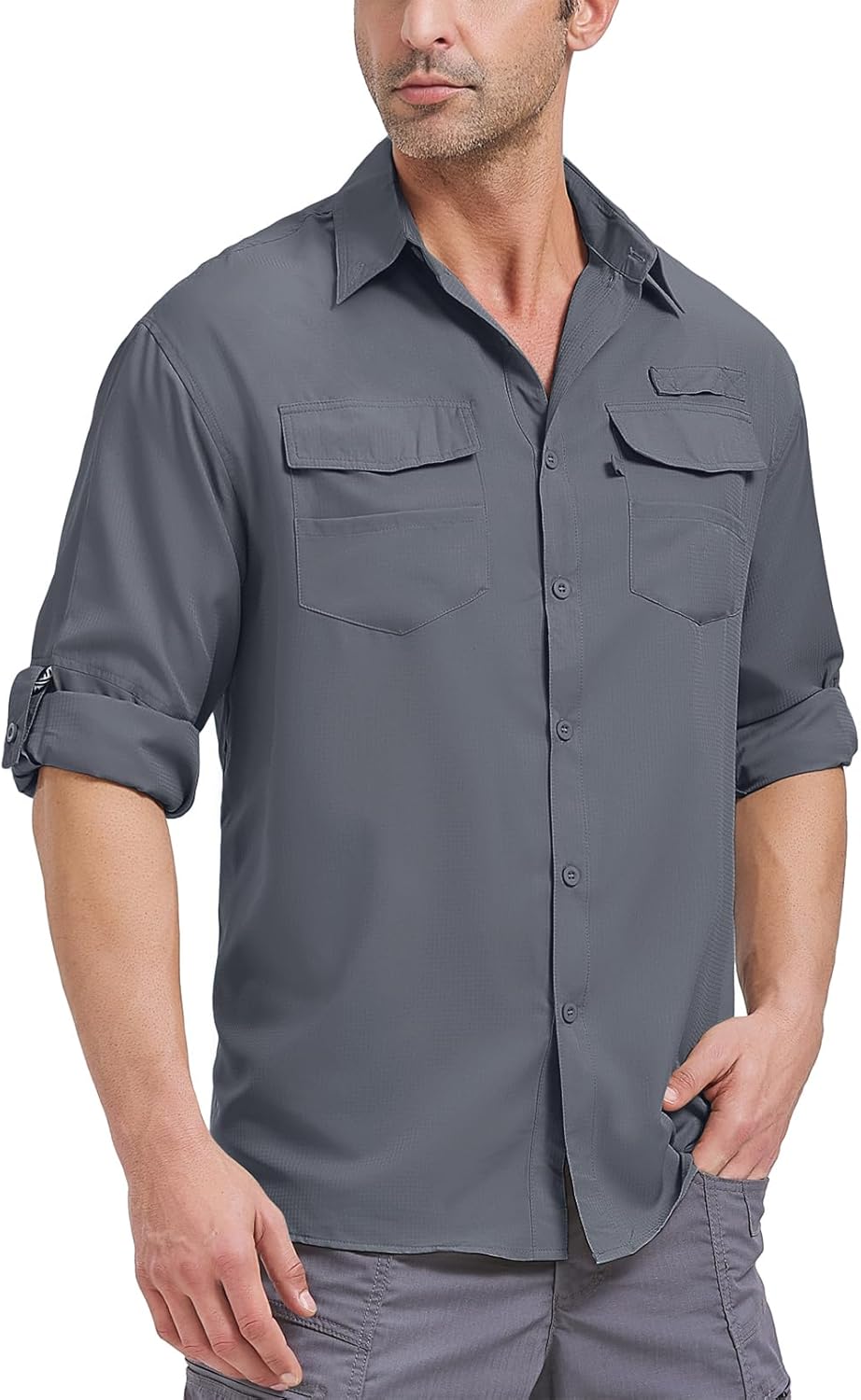 Camisas de pesca de manga larga para hombre protección solar UPF 50 UV secado rápido - Imagen 34 de 52