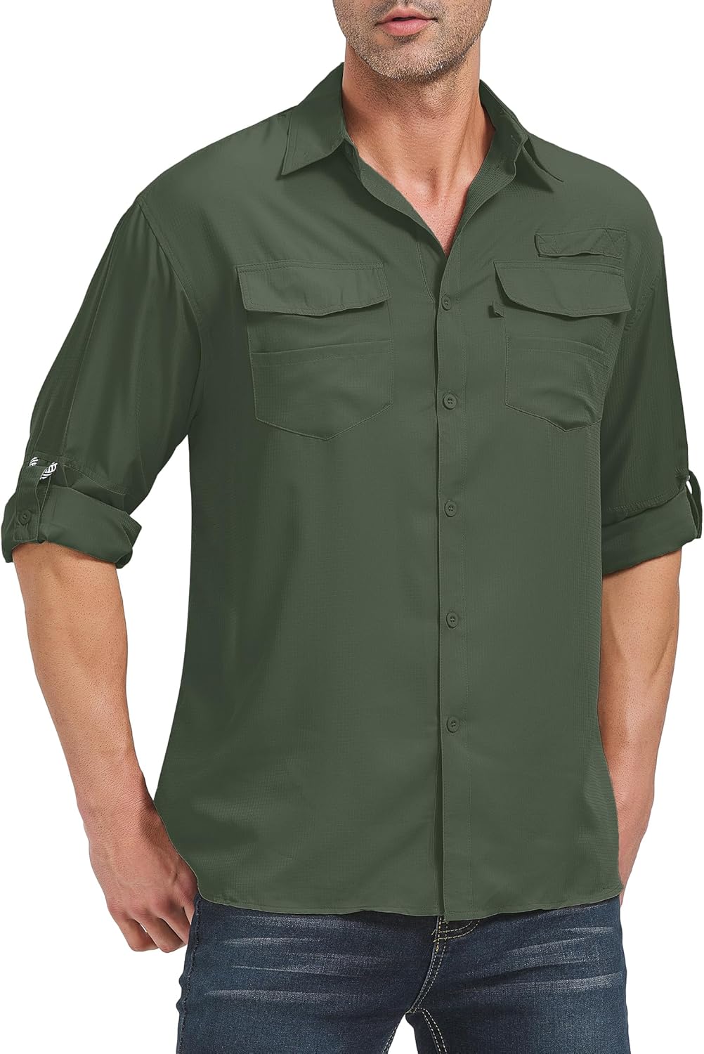 Camisas de pesca de manga larga para hombre protección solar UPF 50 UV secado rápido - Imagen 37 de 52