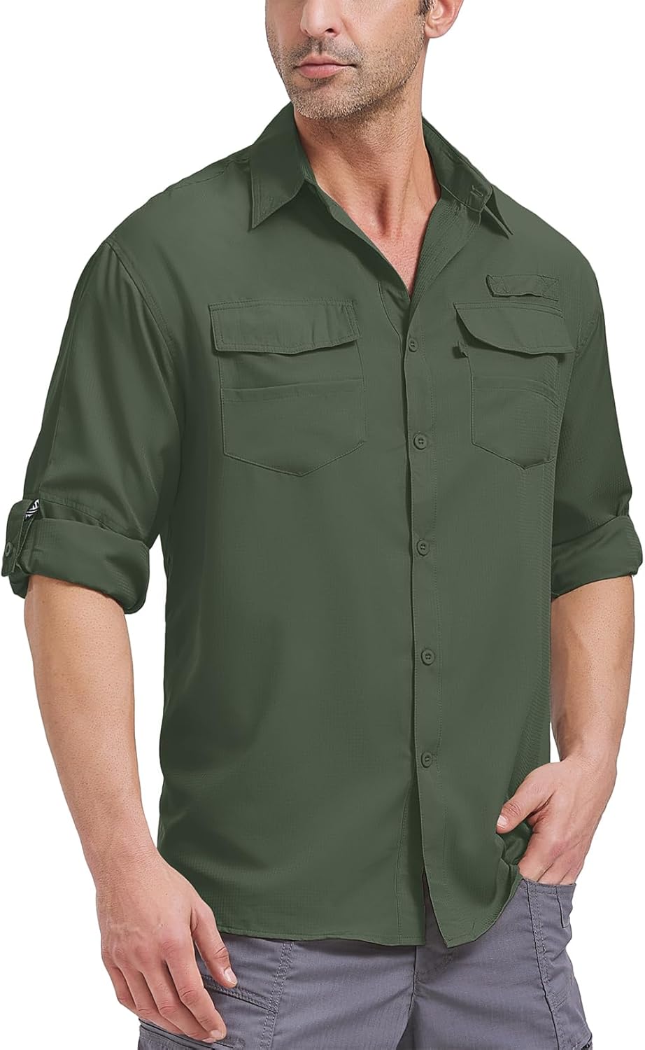 Camisas de pesca de manga larga para hombre protección solar UPF 50 UV secado rápido - Imagen 38 de 52