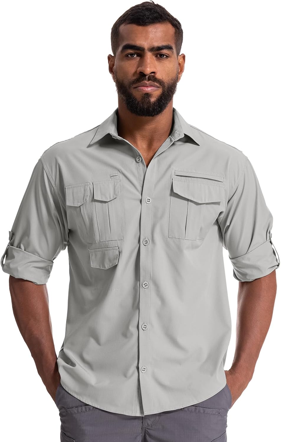 Herren Sonnenschutz Angelshirt Langarm Outdoor schnelltrocknend Cargoshirts - Bild 26 von 45