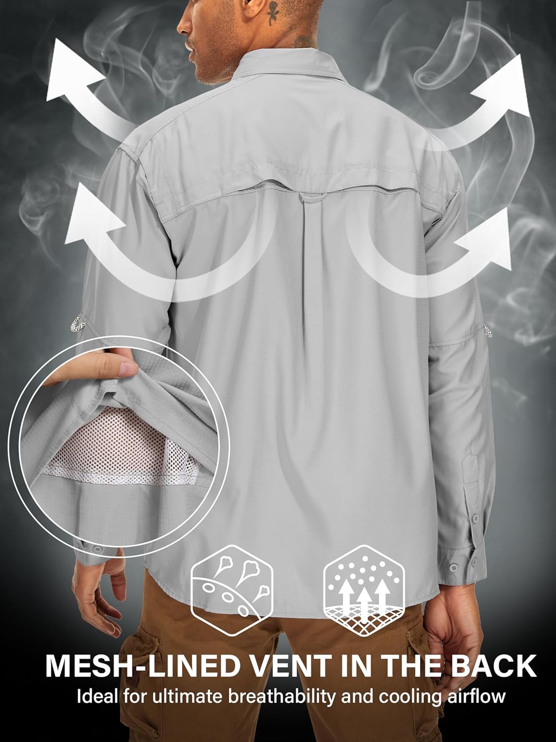 Camisas de pesca de manga larga para hombre protección solar UPF 50 UV secado rápido - Imagen 52 de 52