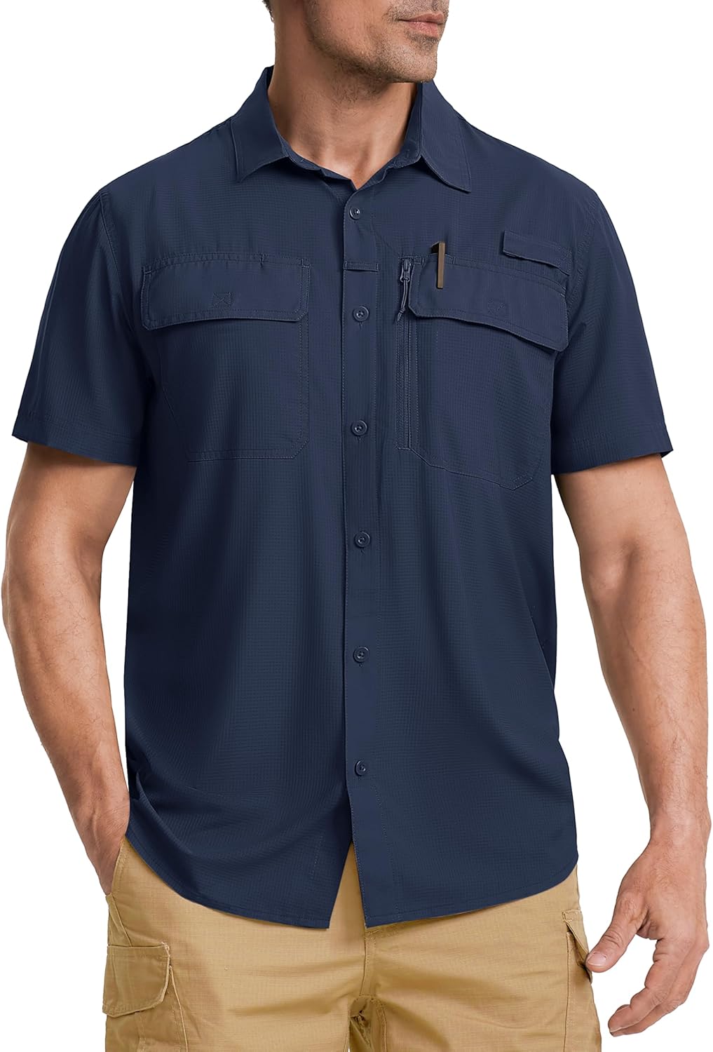 Fishing Shirts for Men Hiking Shirt Button Up Short Sleeve SPF UPF 50+ Shirt - Picture 61 of 84
