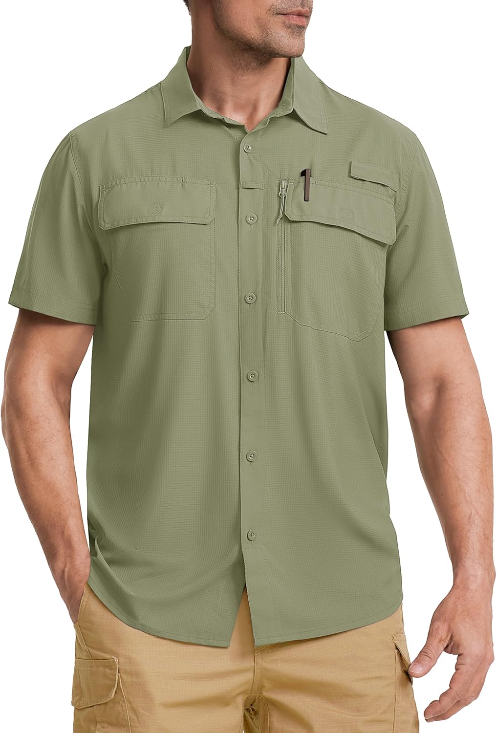 Fishing Shirts for Men Hiking Shirt Button Up Short Sleeve SPF UPF 50+ Shirt - Picture 73 of 84