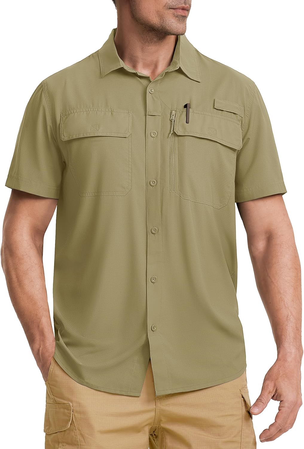 Fishing Shirts for Men Hiking Shirt Button Up Short Sleeve SPF UPF 50+ Shirt - Picture 79 of 84