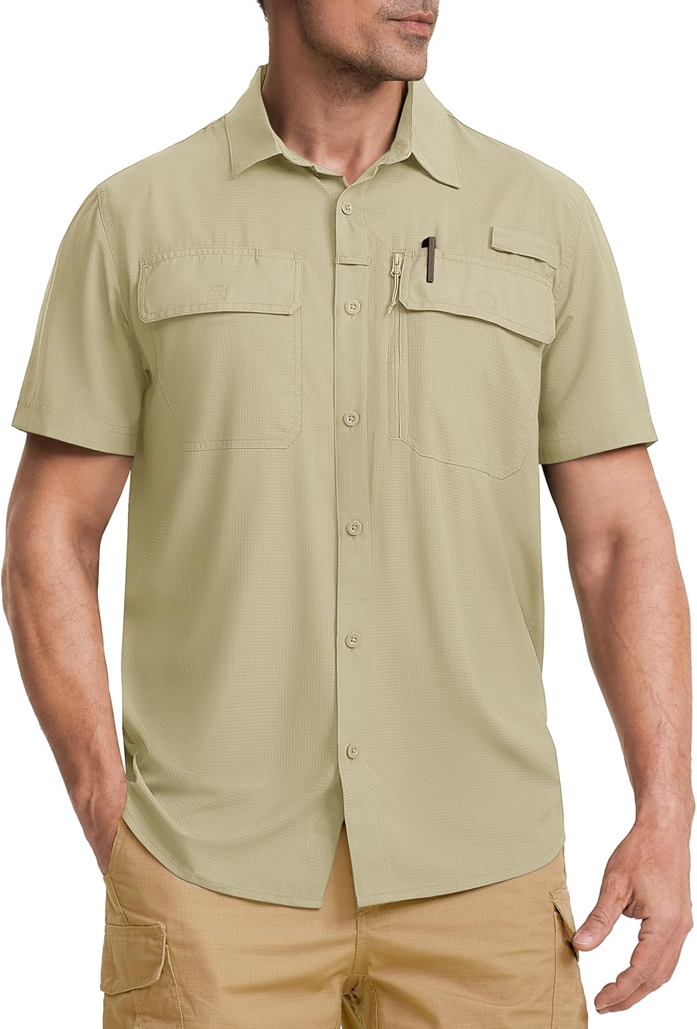 Fishing Shirts for Men Hiking Shirt Button Up Short Sleeve SPF UPF 50+ Shirt - Picture 49 of 84