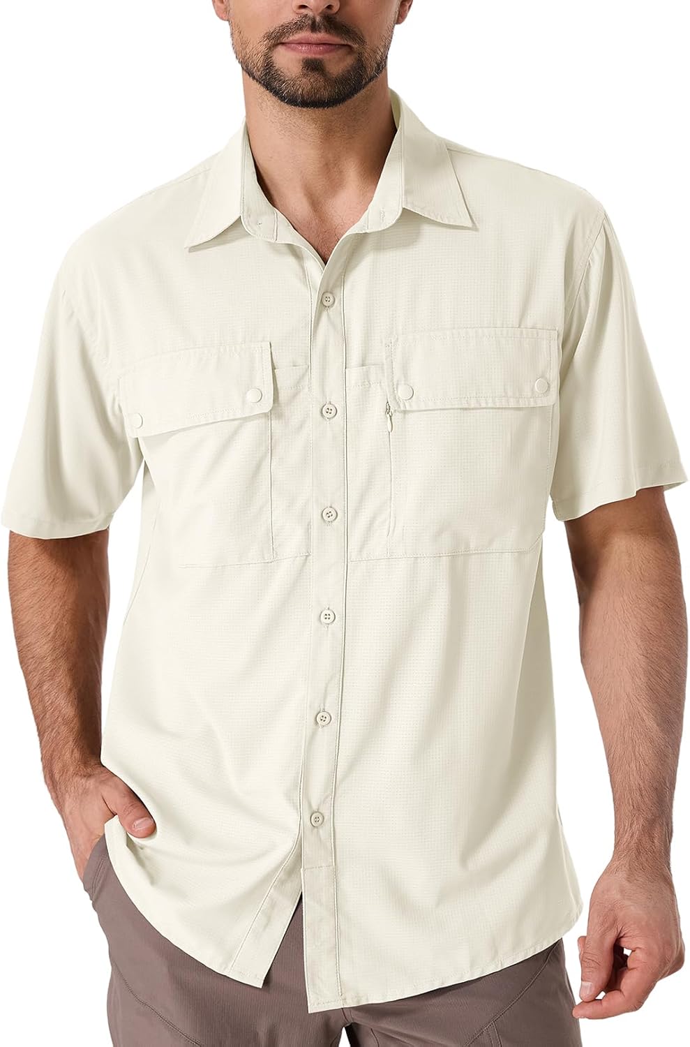 Herren Kurzarm UPF 50 UV Sonnenschutz schnelltrocknend Wandern Angeln Hemden - Bild 41 von 48