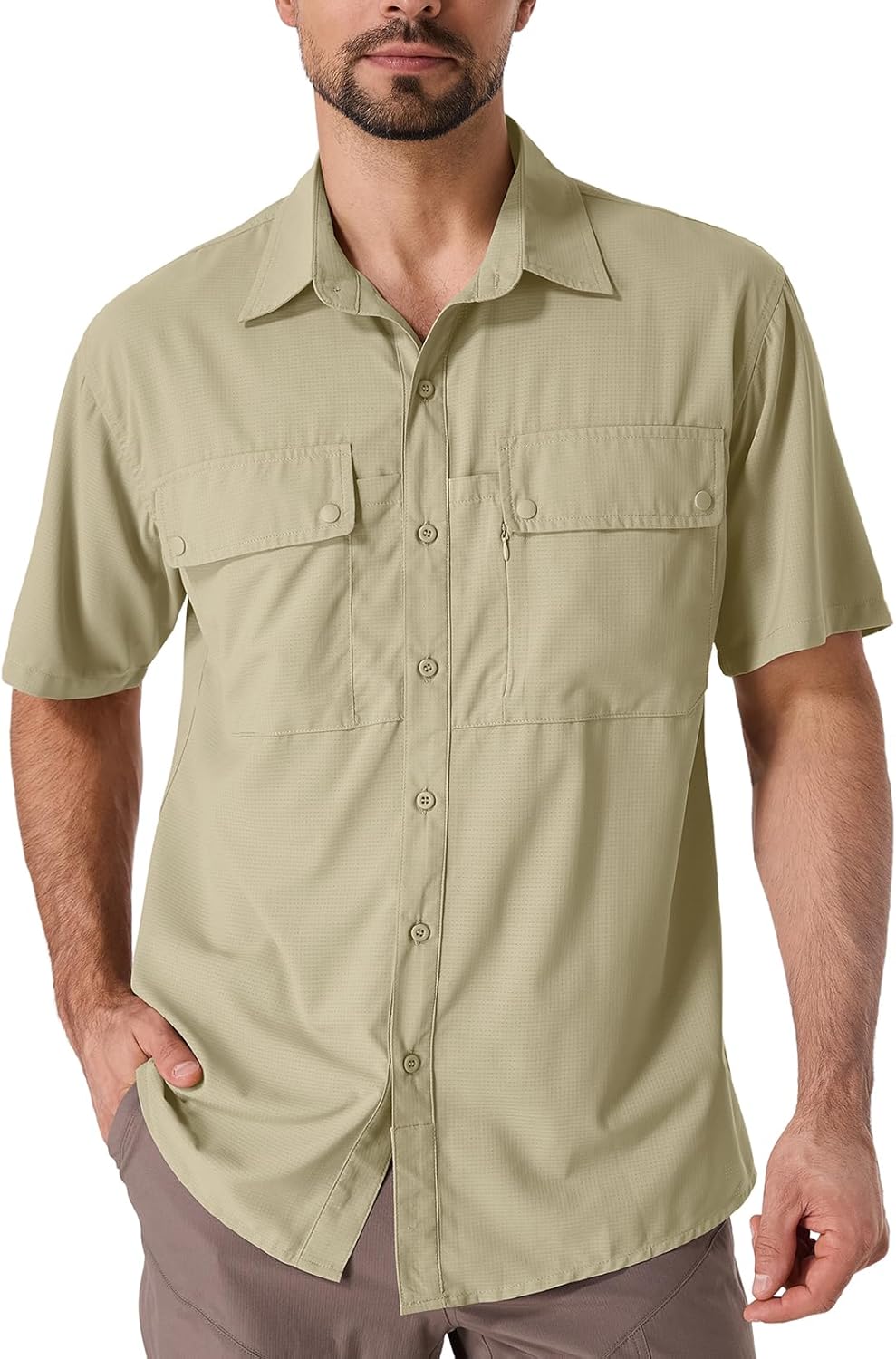 Herren Kurzarm UPF 50 UV Sonnenschutz schnelltrocknend Wandern Angeln Hemden - Bild 45 von 48