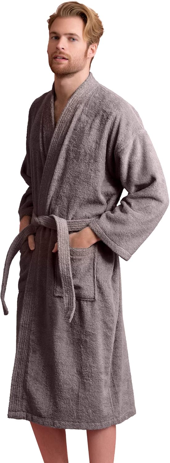 Bata de hombre, albornoz de felpa turca, albornoz de spa kimono 100 % algodón - Imagen 33 de 47