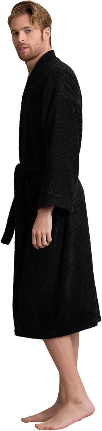 Bata de hombre, albornoz de felpa turca, albornoz de spa kimono 100 % algodón - Imagen 25 de 47