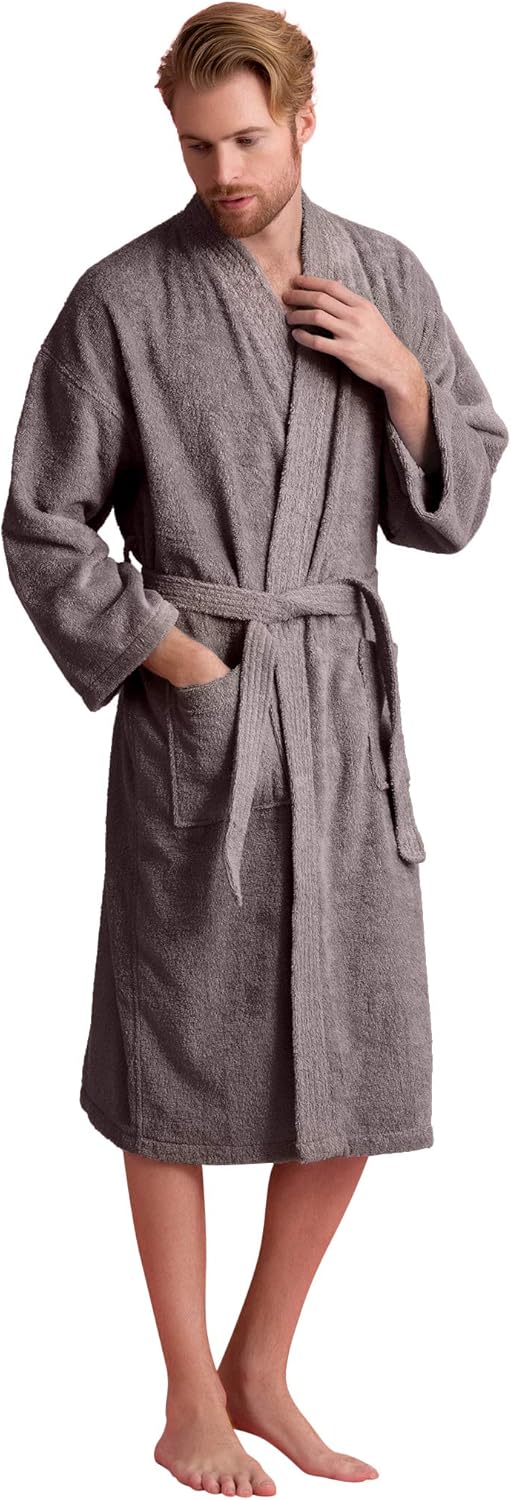 Bata de hombre, albornoz de felpa turca, albornoz de spa kimono 100 % algodón - Imagen 34 de 47