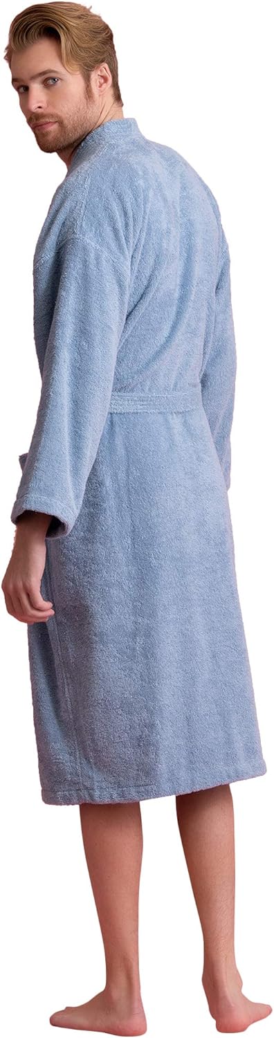 Bata de hombre, albornoz de felpa turca, albornoz de spa kimono 100 % algodón - Imagen 39 de 47