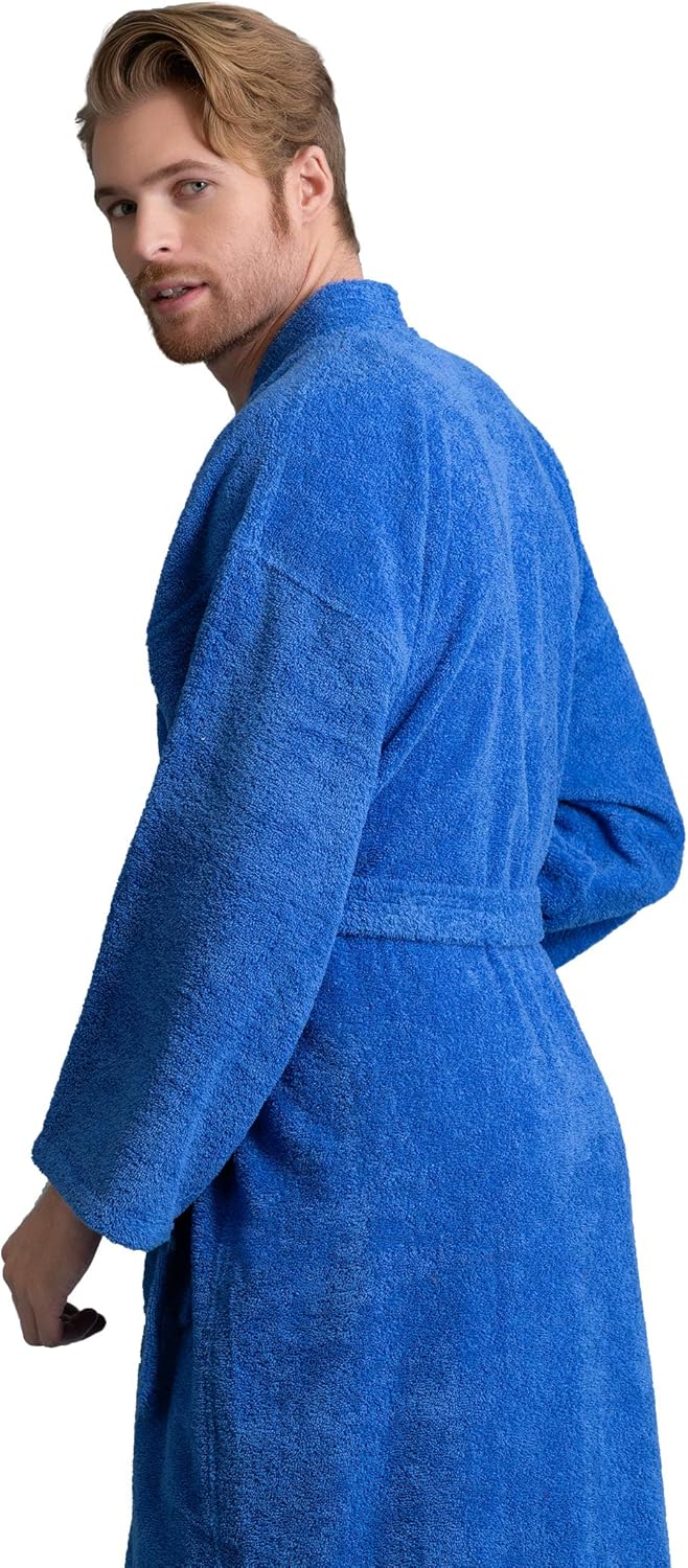 Bata de hombre, albornoz de felpa turca, albornoz de spa kimono 100 % algodón - Imagen 42 de 47