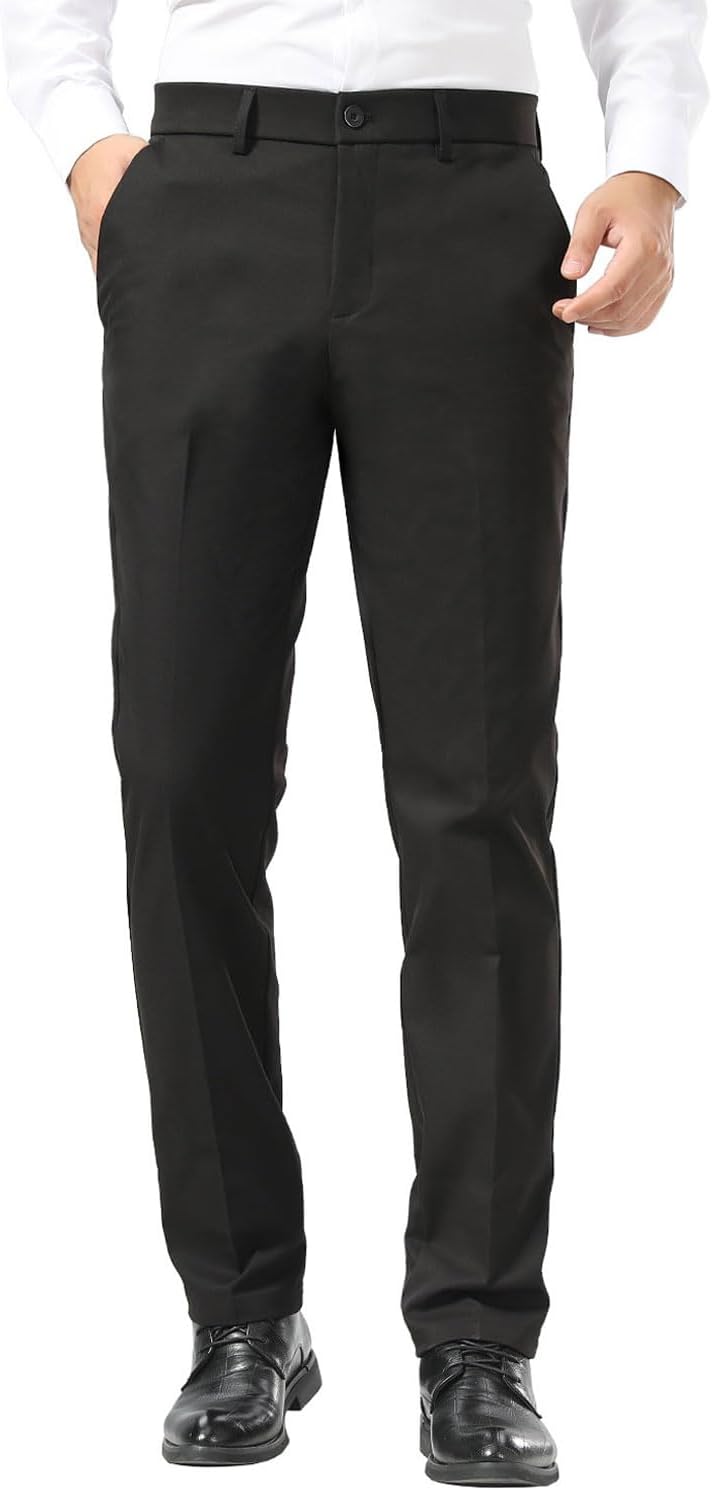 Slim Fit Stretch Khaki Anzughose für Herren, faltenfrei, flexibler Bund - Bild 24 von 50
