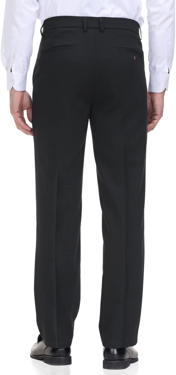 Pantalone elegante uomo vestibilità classica vita flessibile piatto davanti, comodo, capiente - Foto 22 di 42