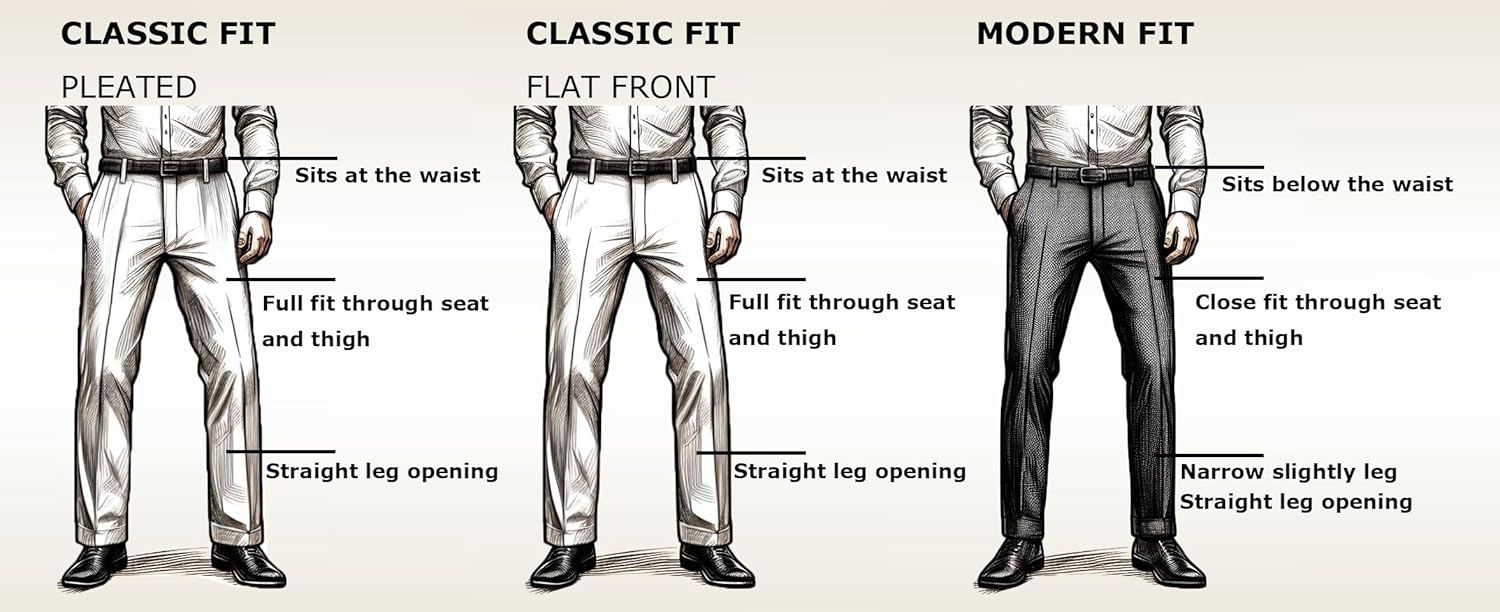 Pantalone elegante uomo vestibilità classica vita flessibile piatto davanti, comodo, capiente - Foto 25 di 42